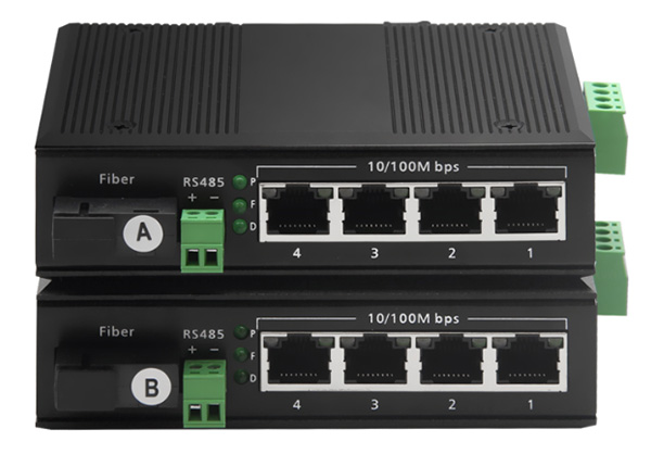 工业级1路双向485数据+4路百兆网口
